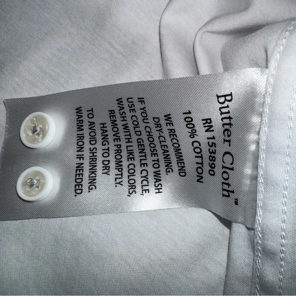 Men’s Butter Cloth White Button Down Long Sleeve Cotton Shirt XL - Picture 7 of 7